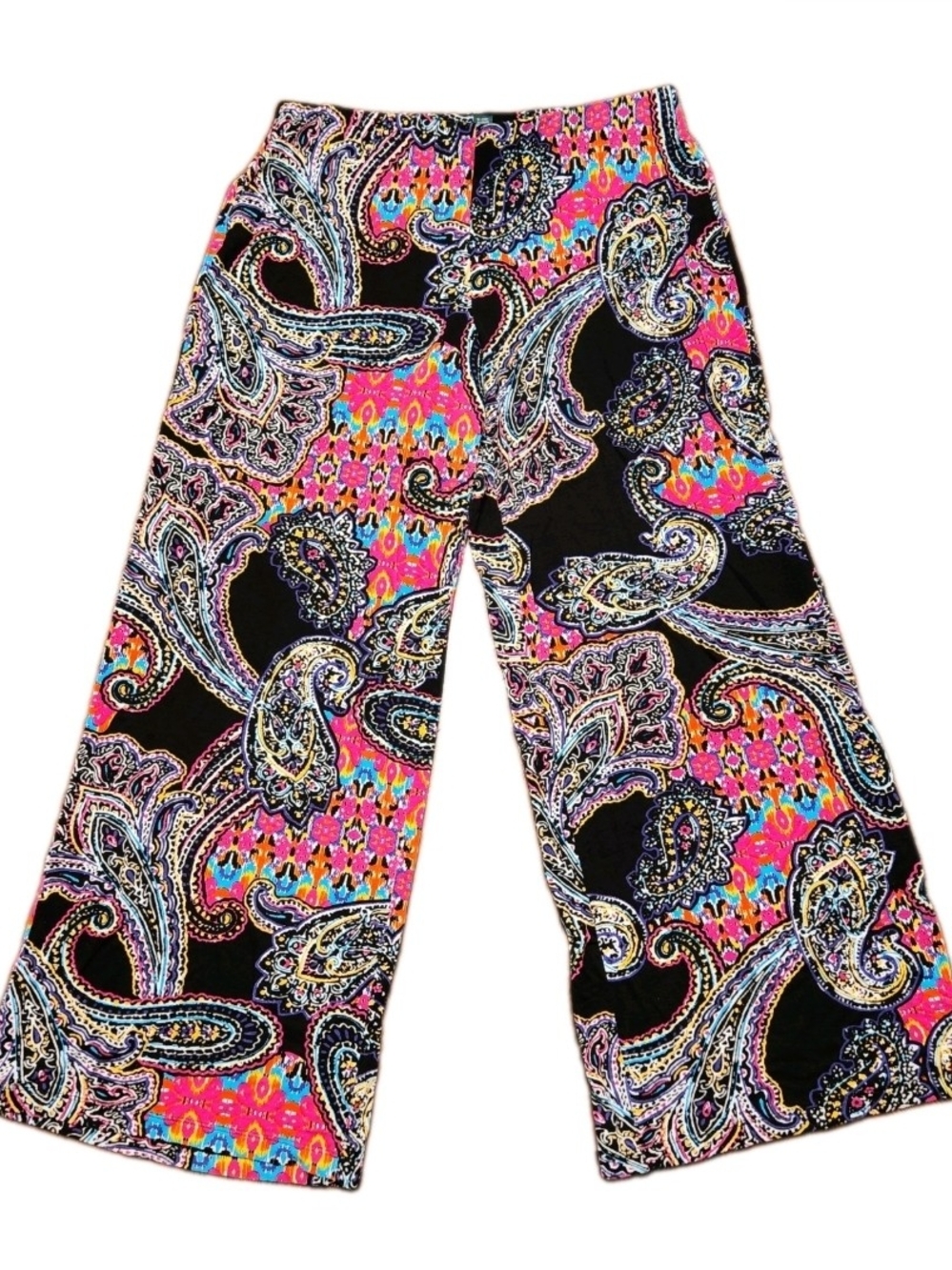 Ralph Lauren Wide Leg Fairy Size S Vibrant Paisley Palazzo Pants Stretch Party